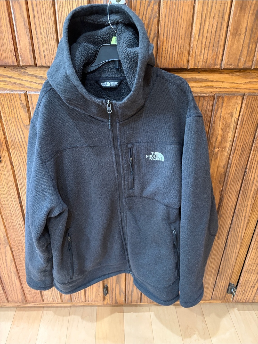 The North Face  Men’s  Charcoal Hooded Fleece Jacket size X large